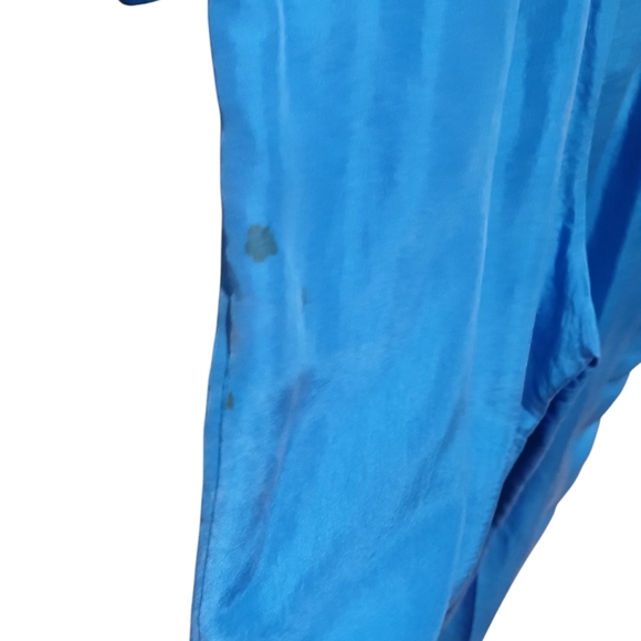 Vintage 80s Saks Fifth Ave 100% Silk Blue Pant JumpSuit Womans Small Retro Punk - Picture 8 of 12
